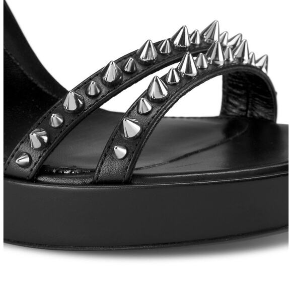 Alexander McQueen Stud Leather Sandals with Signature Punk Spikes - Picture 4 of 10